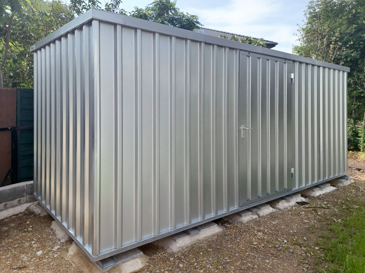 Schnellbaucontainer SC3000 | H 2100 x B 2100 x T 5100 mm | Tür längsseitig 1-flügelig
