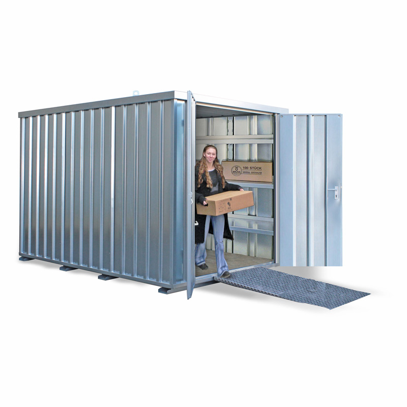 Schnellbaucontainer SC20 | H 2445 x B 2300 x T 6100 mm | Tür stirnseitig 2-flügelig
