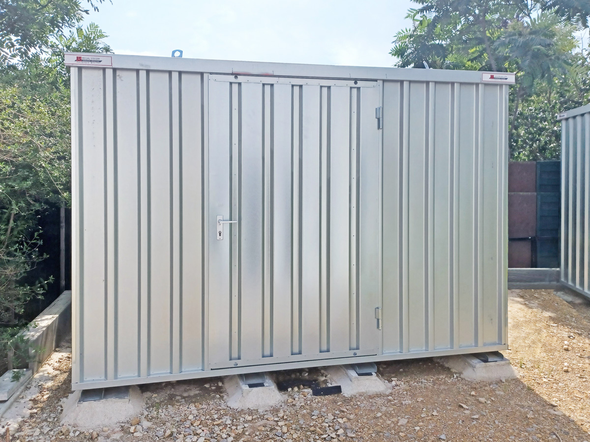 Schnellbaucontainer SC3000 | H 2100 x B 2100 x T 3100 mm | Tür längsseitig 1-flügelig