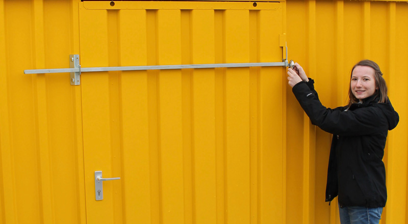 Diebstahlverriegelung für Schnellbaucontainer | für 2-flügelige Tür B 1750 mm | nachrüstbar
