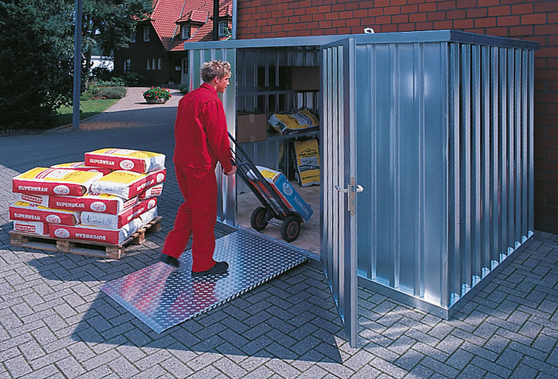 Schnellbaucontainer SC3000 | H 2100 x B 2100 x T 4100 mm | Tür längsseitig 1-flügelig