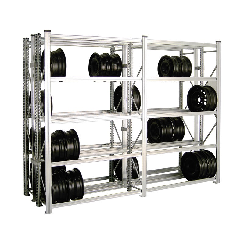 Felgenregal UNIRACK | Anbauregal | H 2000 x T 300 x L 1500 mm | 5 Ebenen | Fachlast 200 kg | bis zu 55 Felgen