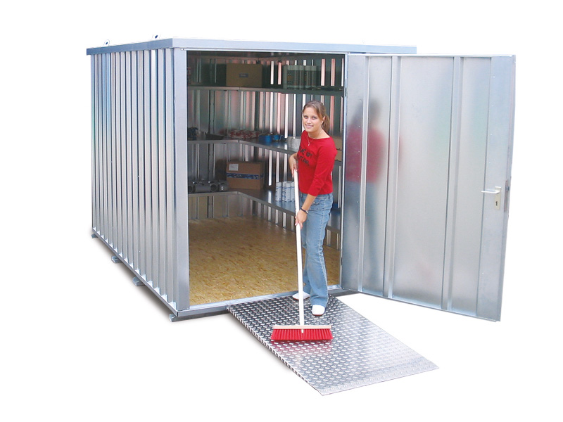 Schnellbaucontainer SC20 | H 2445 x B 2300 x T 6100 mm | Tür stirnseitig 1-flügelig