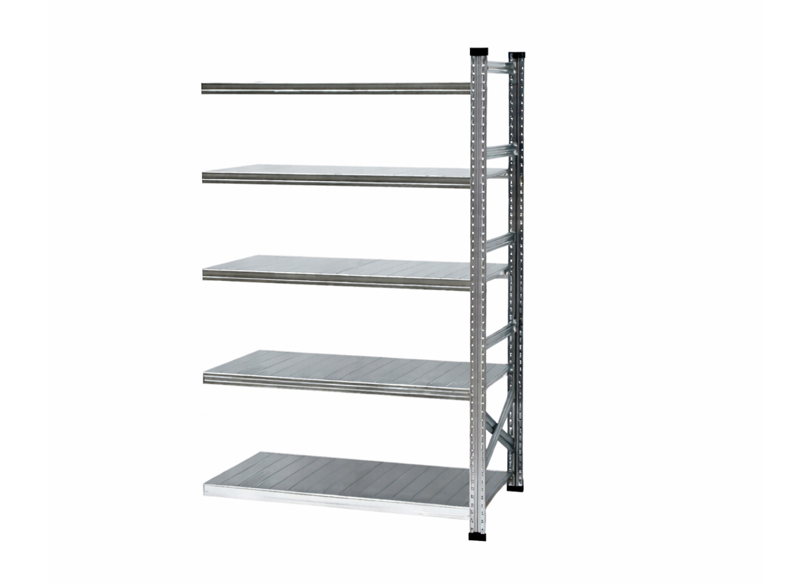Fachbodenregal Stecksystem | Anbauregal | H 2000 x T 400 x L 1050 mm | 5 Fachböden | Fachlast 215 kg