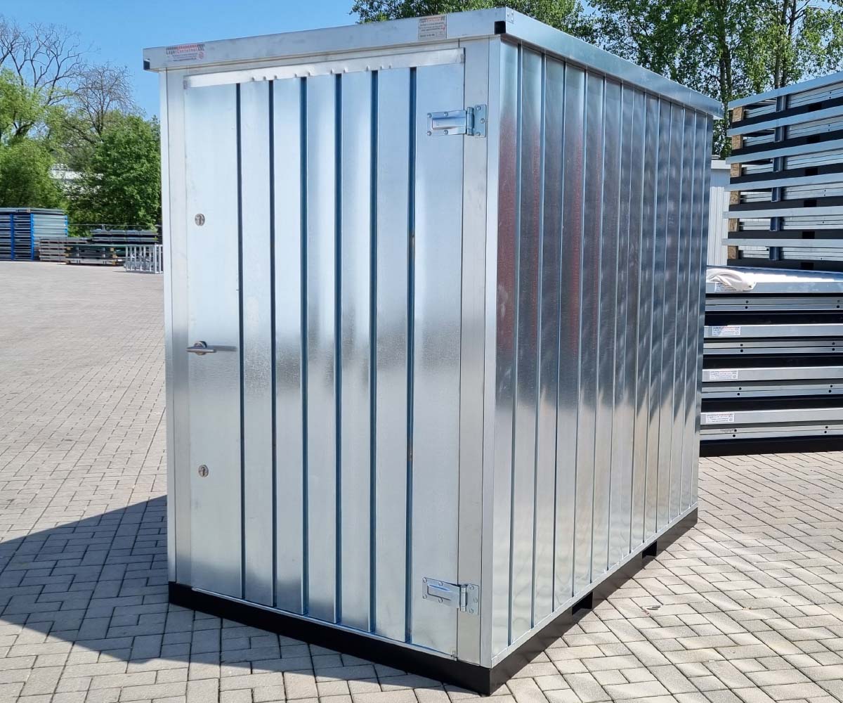 Materialcontainer MC1 verzinkt | H 2088 x B 1500 x T 2280 mm | Tür stirnseitig einflügelig