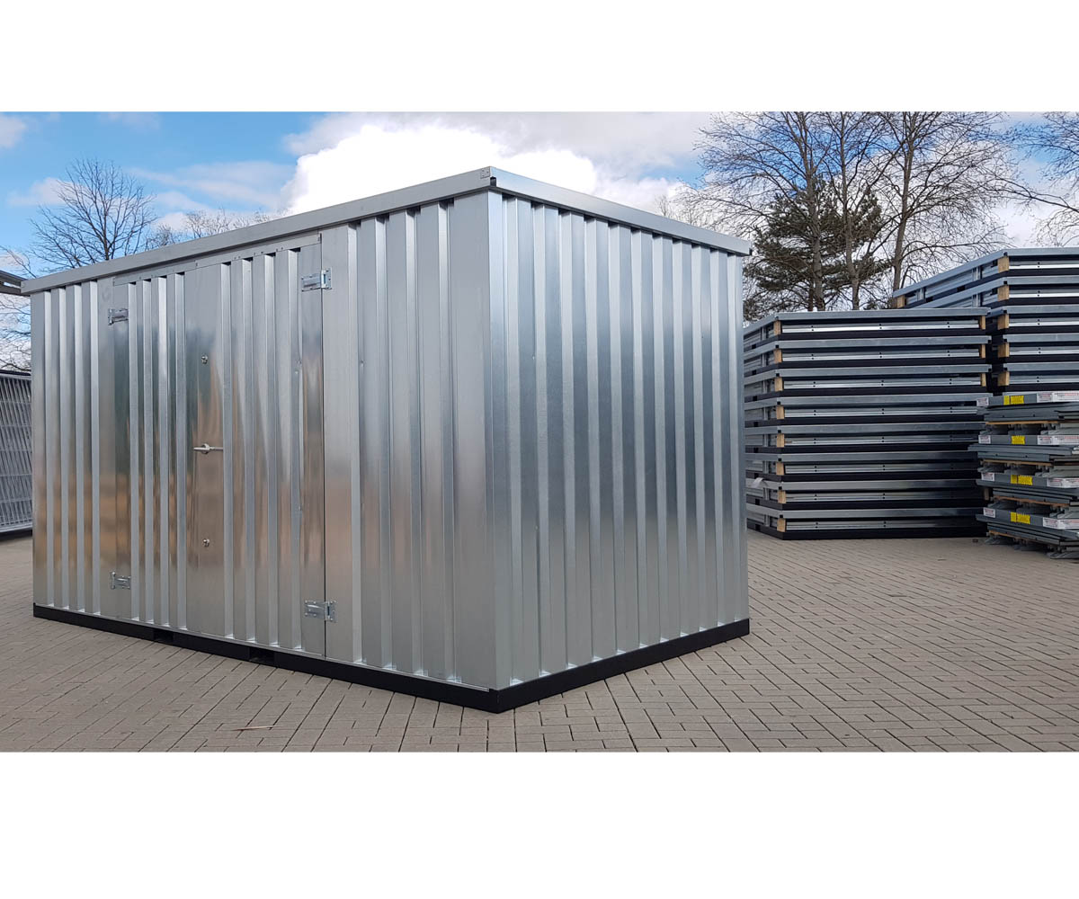 Materialcontainer MC3 verzinkt | H 2088 x B 2142 x T 2950 mm | Tür längsseitig zweiflügelig