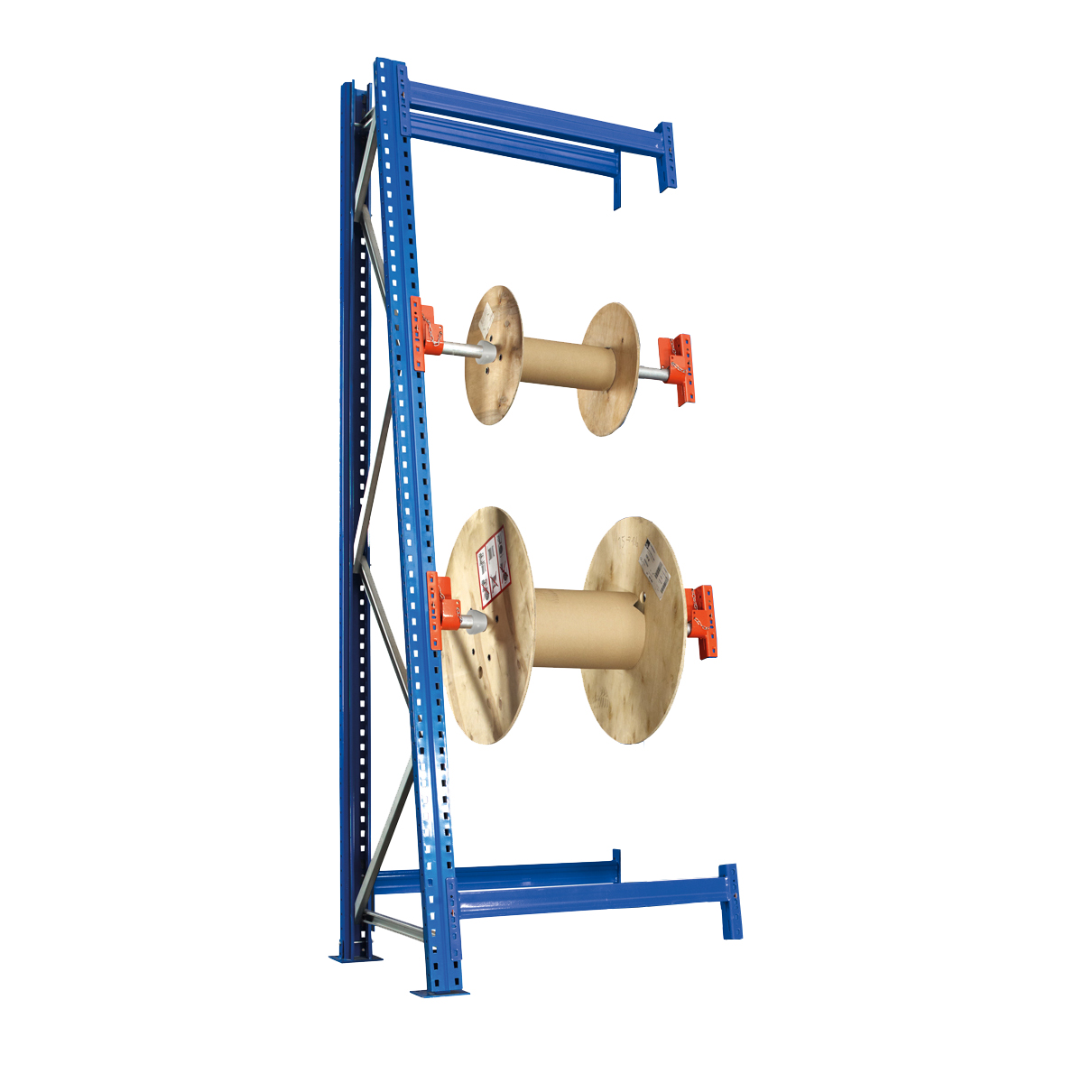 Kabeltrommelregal Schrägsystem | Anbauregal | H 2000 x T 900 x L 1490 mm | 2 Ebenen