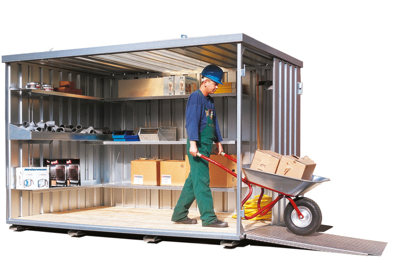 Schnellbaucontainer SC3000 | H 2100 x B 2100 x T 5100 mm | Tür stirnseitig 1-flügelig