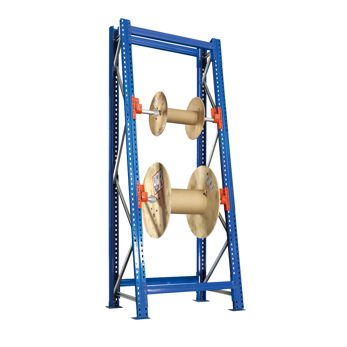 Kabeltrommelregal Schrägsystem | Einzelregal | H 2000 x T 900 x L 1420 mm | 2 Ebenen